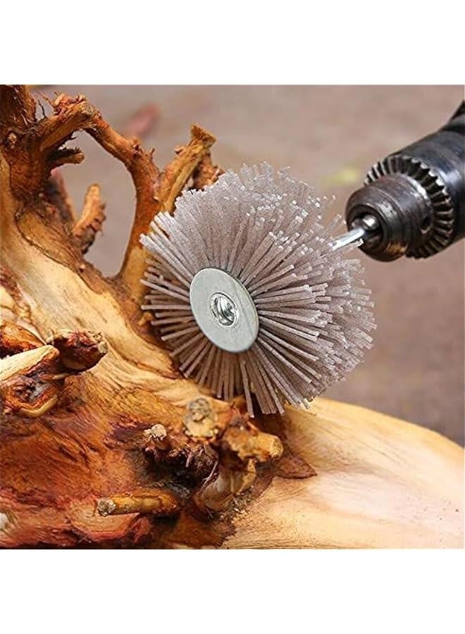 Nylon Wheel Brush Woodwork Flower Head Wood Furniture Drill Grind Buff Deburring Grinder - Image 5