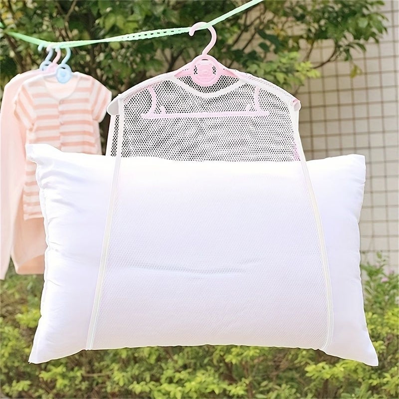 White Folding Drying Net Bag for Pillows Toys Shoes Laundry Travel - Image 3