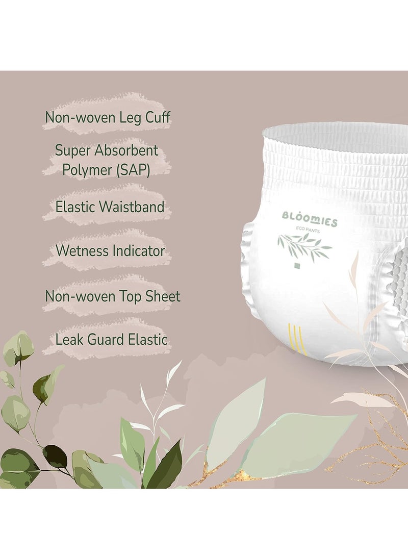 Bloomies Premium Baby Diaper Pants Size 4, 9-14kg, 22 Count, Wetness Indicator Eco-friendly and Hypoallergenic Ultra-soft Nappy Diapers Pant Skin Friendly, Leakage Protection, Natural Bamboo Made  - Image 3