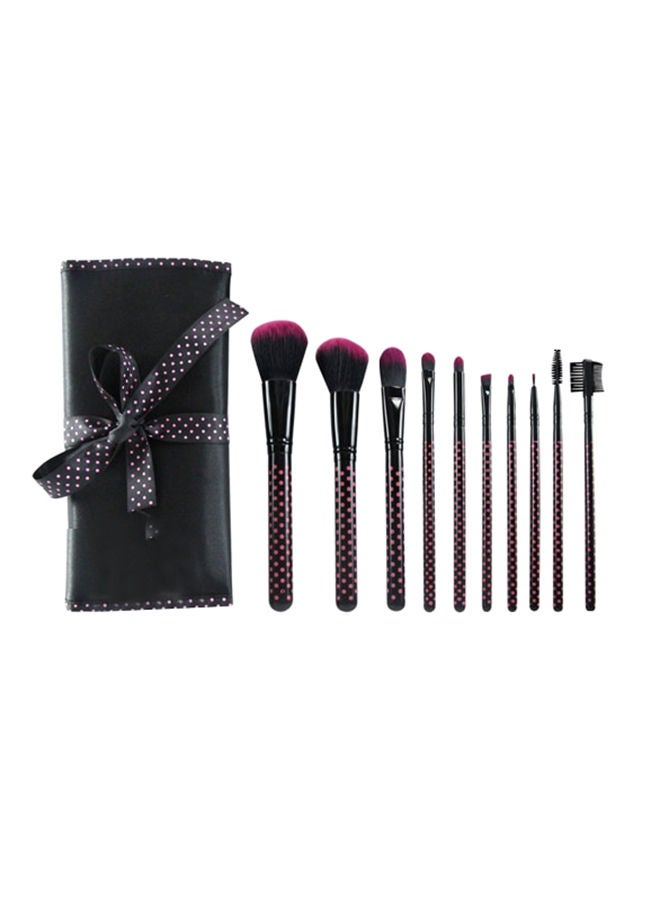 نيبمينينت طقم فرش مكياج منقطة من 10 قطع مع حقيبة متعدد الألوان - Image 1