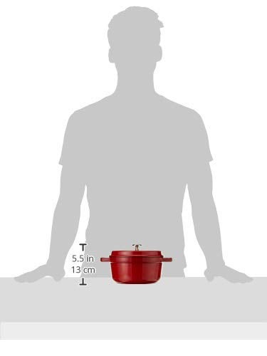 STAUB طاجن ستوب من الحديد الزهر، فرن هولندي، سعة 2.75 لتر، يخدم 2-3، صنع في فرنسا، كرز - Image 3