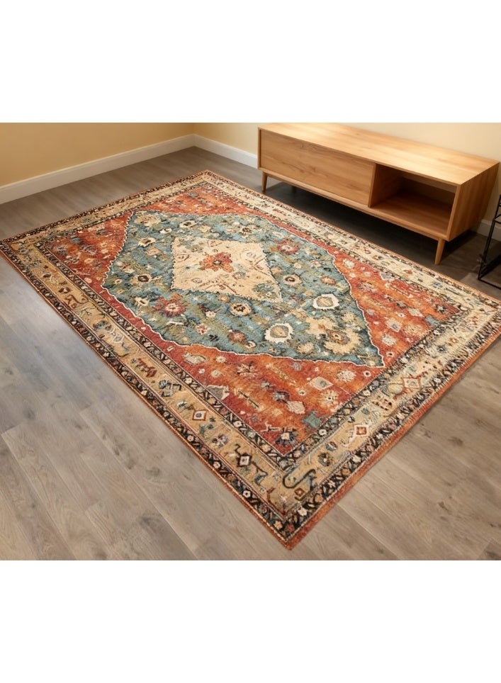 Light Luxury Middle Eastern Turkish Ethnic Retro Rug 140x200cm Living Room Sofa Coffee Table Bedroom Bedside Carpet - Image 5