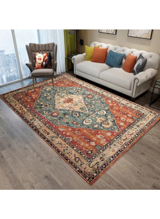 Light Luxury Middle Eastern Turkish Ethnic Retro Rug 140x200cm Living Room Sofa Coffee Table Bedroom Bedside Carpet - Image 2