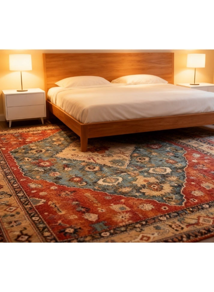 Light Luxury Middle Eastern Turkish Ethnic Retro Rug 140x200cm Living Room Sofa Coffee Table Bedroom Bedside Carpet - Image 1
