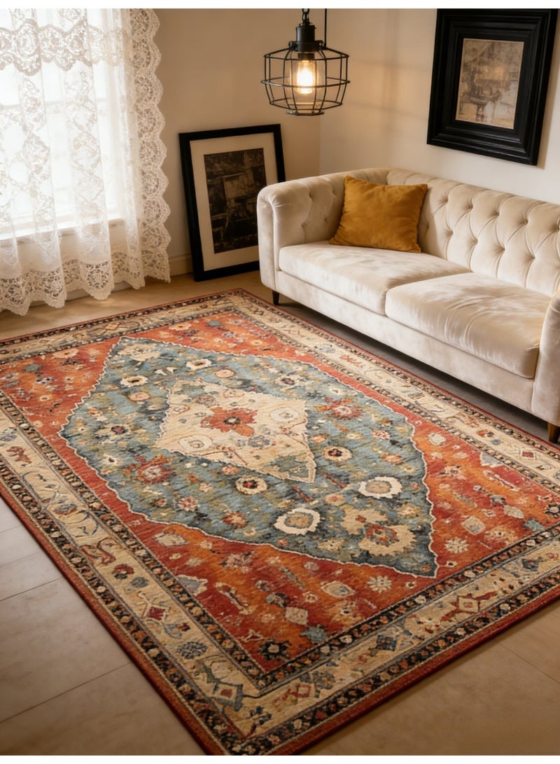 Light Luxury Middle Eastern Turkish Ethnic Retro Rug 140x200cm Living Room Sofa Coffee Table Bedroom Bedside Carpet - Image 5