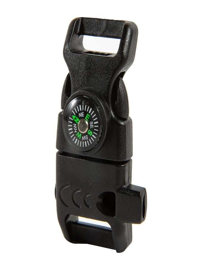 TcJ-Chen 10 PCS Emergency Whistle Buckle come with Compass & Fire Starter & Flint Scraper for Outdoor Camping Paracord Bracelet (black) - Image 5