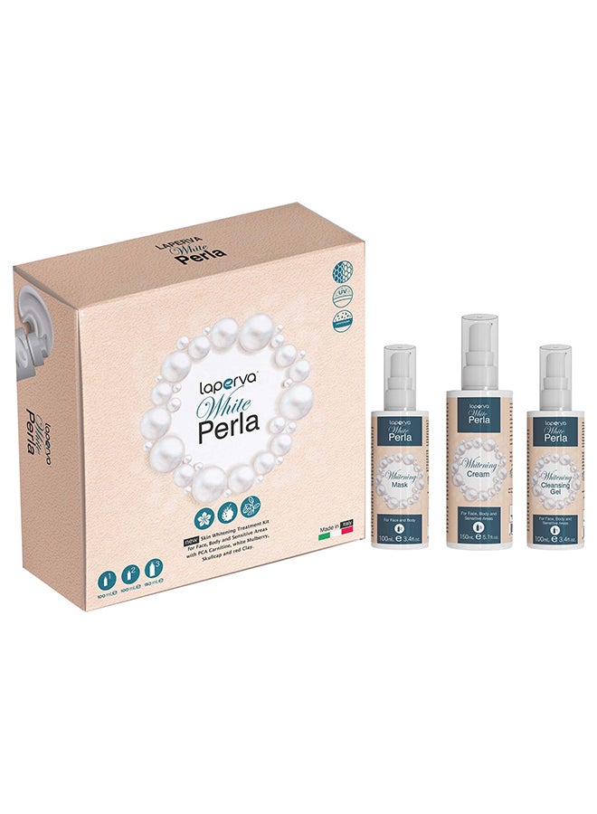 Laperva طقم بيرلا أبيض مكون من 3 قطع