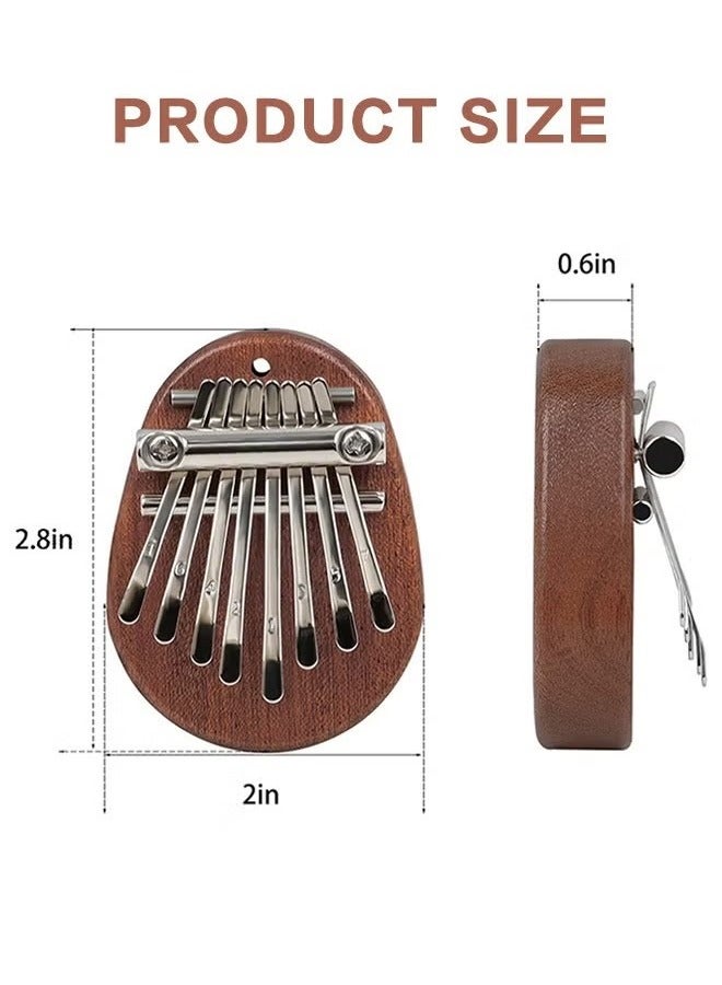 Mini Thumb Piano 8 Keys Wooden Finger Piano With Lanyard, Musical Instrument, Gift For Valentine's Day, Perfect For Adult Beginners  Music Lovers - Image 4