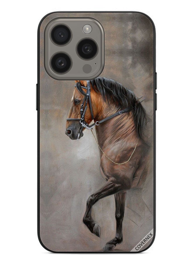 Covernex غطاء حماية لهاتف Apple iPhone 15 Pro Max صورة قديمة لحصان - Image 1