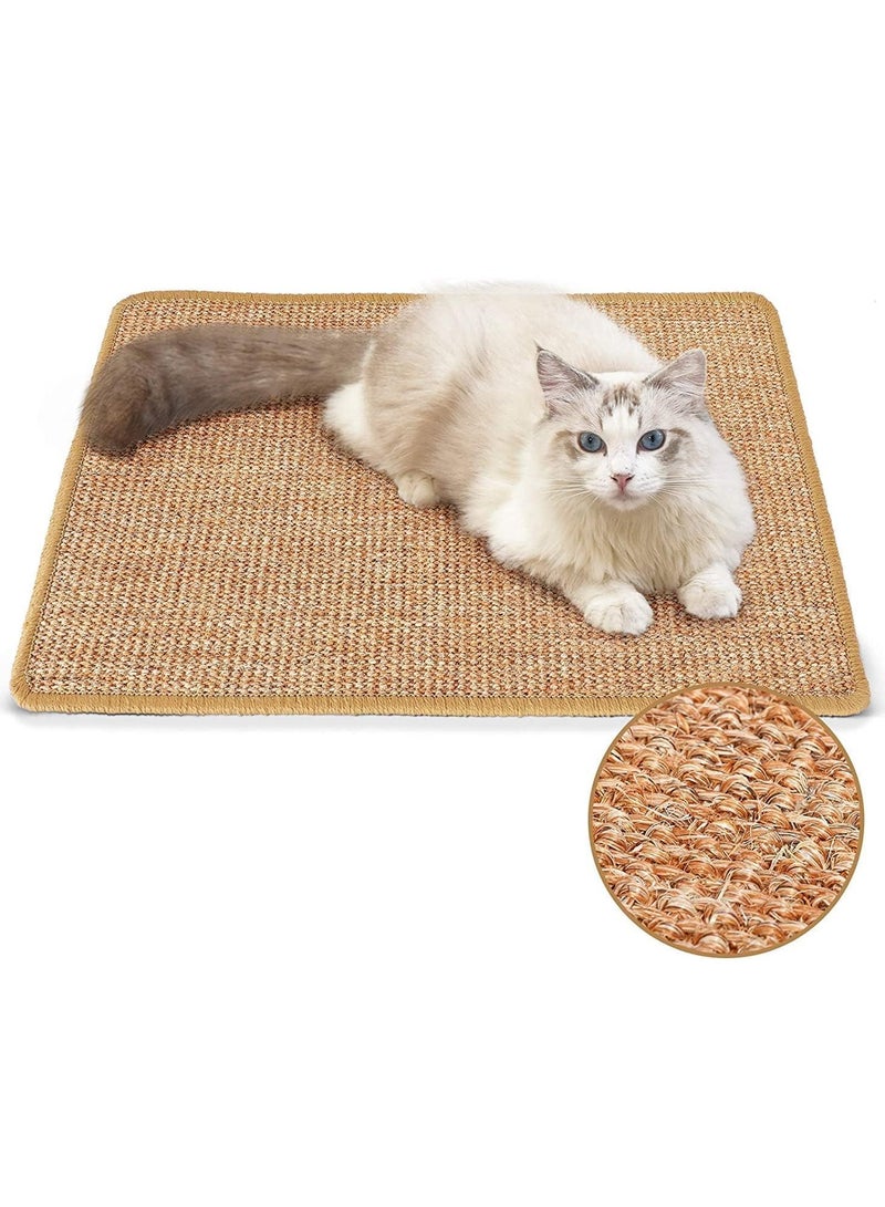 Cat Scratcher Mat, 23.6 X 15.7 Inch Natural Sisal Cat Scratch Mats, Horizontal Cat Floor Scratching Pad Rug, Protect Carpets and Sofas - Image 1