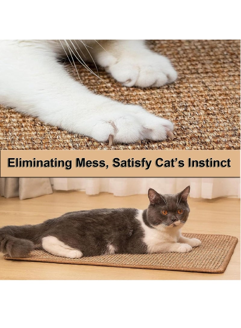 Cat Scratcher Mat, 23.6 X 15.7 Inch Natural Sisal Cat Scratch Mats, Horizontal Cat Floor Scratching Pad Rug, Protect Carpets and Sofas - Image 5