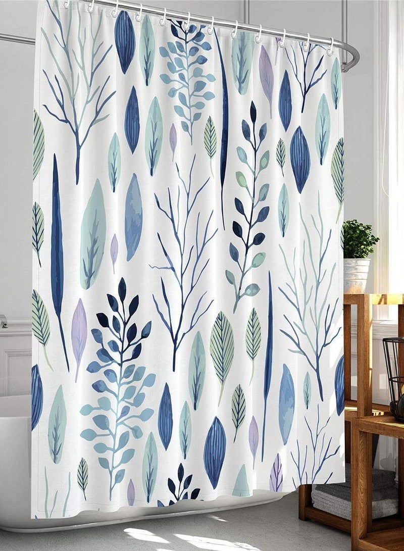 SYOSI Shower Curtains Floral Curtain Leaf Plants Tropical Curtain,Waterproof Fabric for Bathroom 72x72 Inch - Image 1