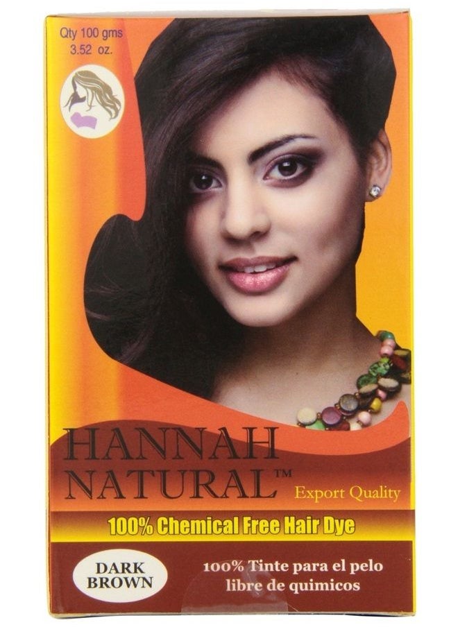 Hannah Natural - 100% Chemical Free Hair Dye, Dark Brown, 100 Gram - Image 1