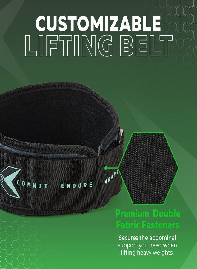 PICSIL - Weight Lifting Belt | Core & Back Support | Customizable with Patch Space | Ideal for Cross training, Squats & Barbell Exercises | Strength Belt for Women and Men | Green, XL - Image 2