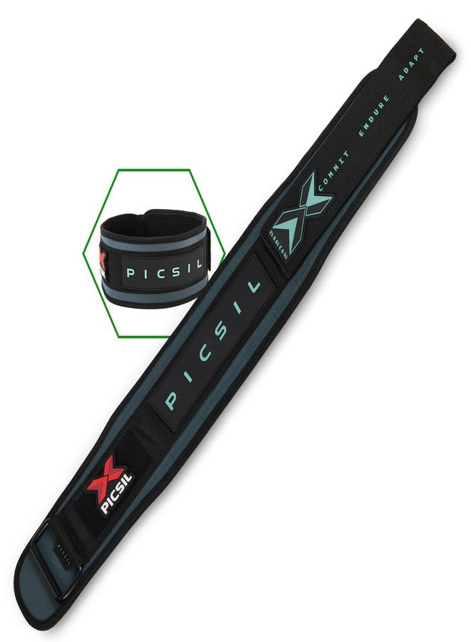 PICSIL - Weight Lifting Belt | Core & Back Support | Customizable with Patch Space | Ideal for Cross training, Squats & Barbell Exercises | Strength Belt for Women and Men | Green, XL - Image 1