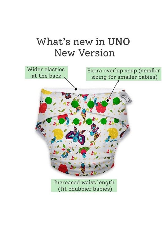 Superbottoms Uno Freesize Cloth Diaper ; Cloth Diaper For Babies 3M To 3Y ; Washable & Reusable Cloth Diaper ; Comes With Cloth Diaper Inserts ; 1 Organic Cotton Soaker + 1 Booster ; Catepillar - Image 5