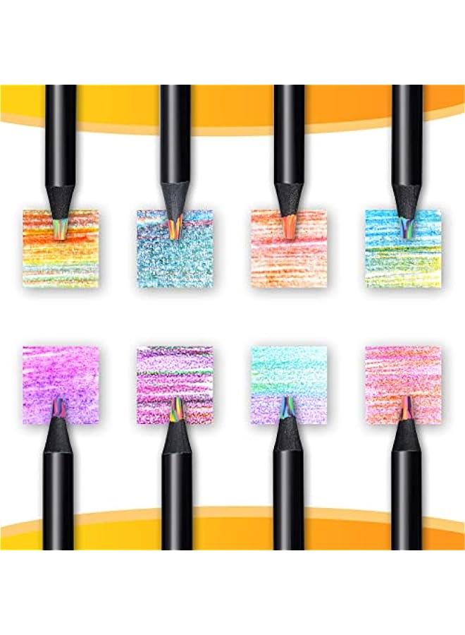 HOOKOR 8 Pieces Rainbow Pencils, Jumbo Colored Pencils for Adults, Multicolored Pencils Art Supplies for Drawing, Coloring, Sketching, Party Favor Bags, Pre-sharpened  - Image 3