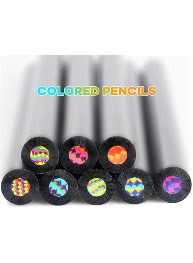 HOOKOR 8 Pieces Rainbow Pencils, Jumbo Colored Pencils for Adults, Multicolored Pencils Art Supplies for Drawing, Coloring, Sketching, Party Favor Bags, Pre-sharpened  - Image 5