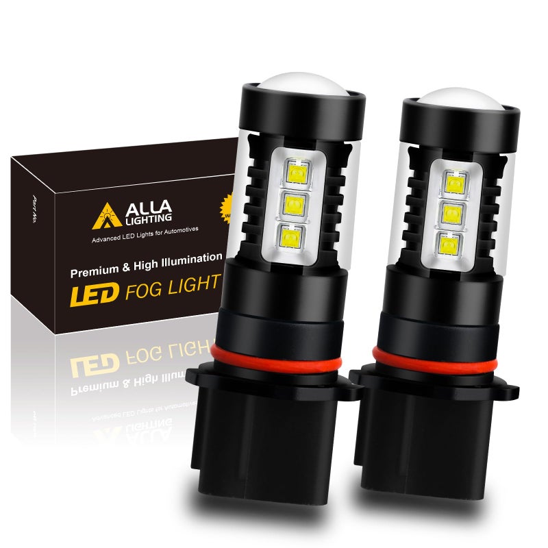 Alla Lighting Bright 12277 P13W LED Daytime Running Lights Bulbs SH23W 6000K Xenon White DRL or Fog Lamps Replacement 3200 Lumens Upgrade