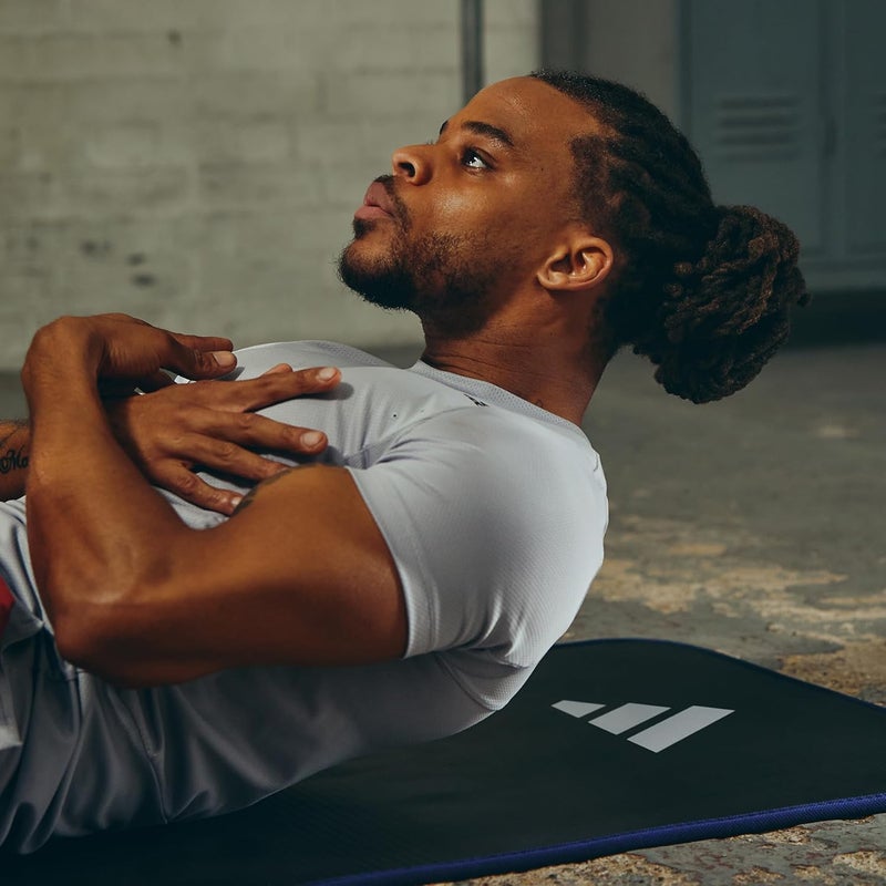 Adidas Premium 10Mm Training Mat Blue – Thick Non-Slip Exercise Mat For Yoga, Pilates & Fitness Workouts - Image 4