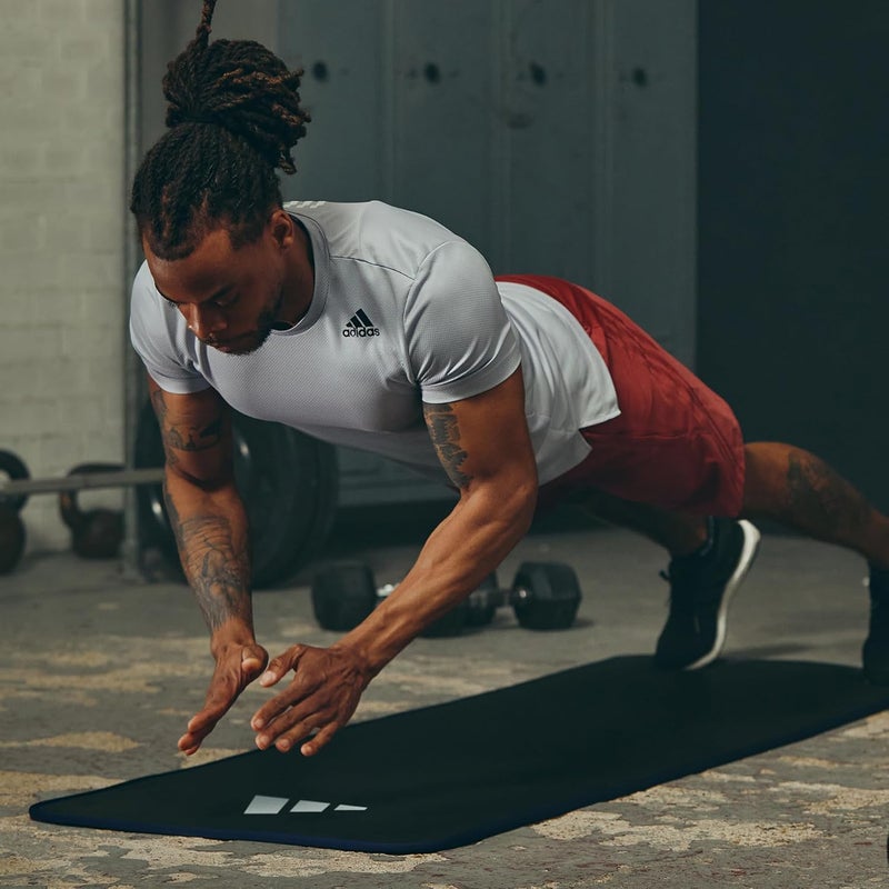 Adidas Premium 10Mm Training Mat Blue – Thick Non-Slip Exercise Mat For Yoga, Pilates & Fitness Workouts - Image 3