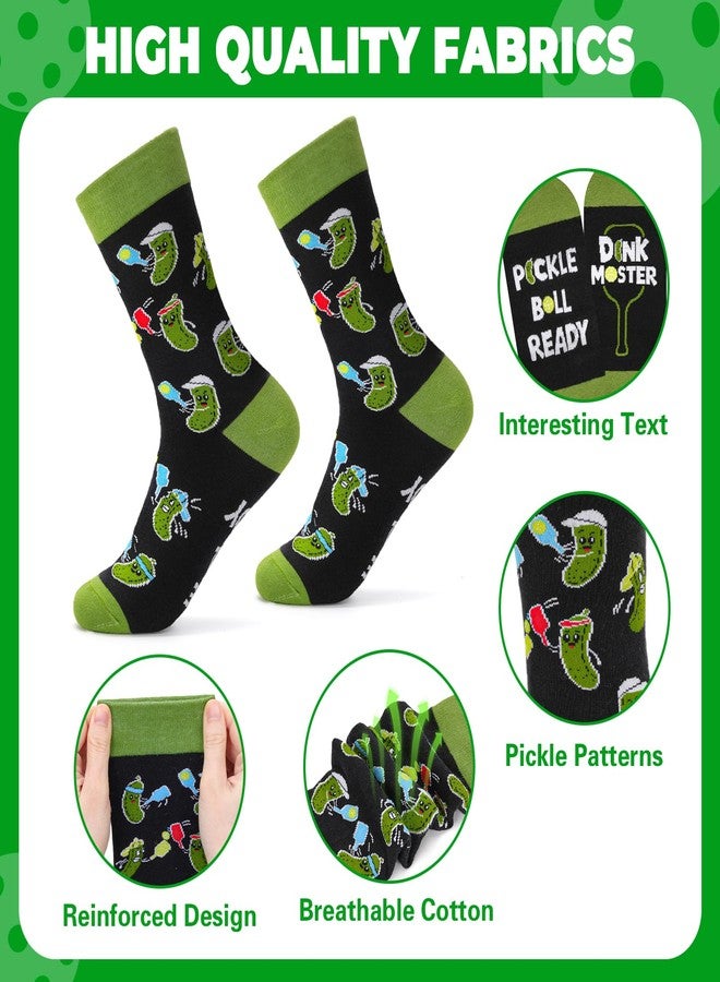 Cozymate جوارب كوزيميت المبتكرة بنمط لعبة بيكلبول للنساء والرجال، جوارب مضحكة ومجنونة لمحبي لعبة بيكلبول، هدايا رياضية (مقاس أمريكي، ألفا، مقاس واحد، عادي، عادي، أخضر وأسود) - Image 3