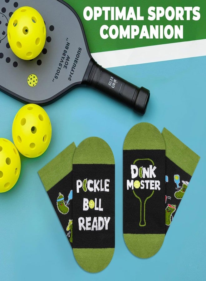 Cozymate جوارب كوزيميت المبتكرة بنمط لعبة بيكلبول للنساء والرجال، جوارب مضحكة ومجنونة لمحبي لعبة بيكلبول، هدايا رياضية (مقاس أمريكي، ألفا، مقاس واحد، عادي، عادي، أخضر وأسود) - Image 5