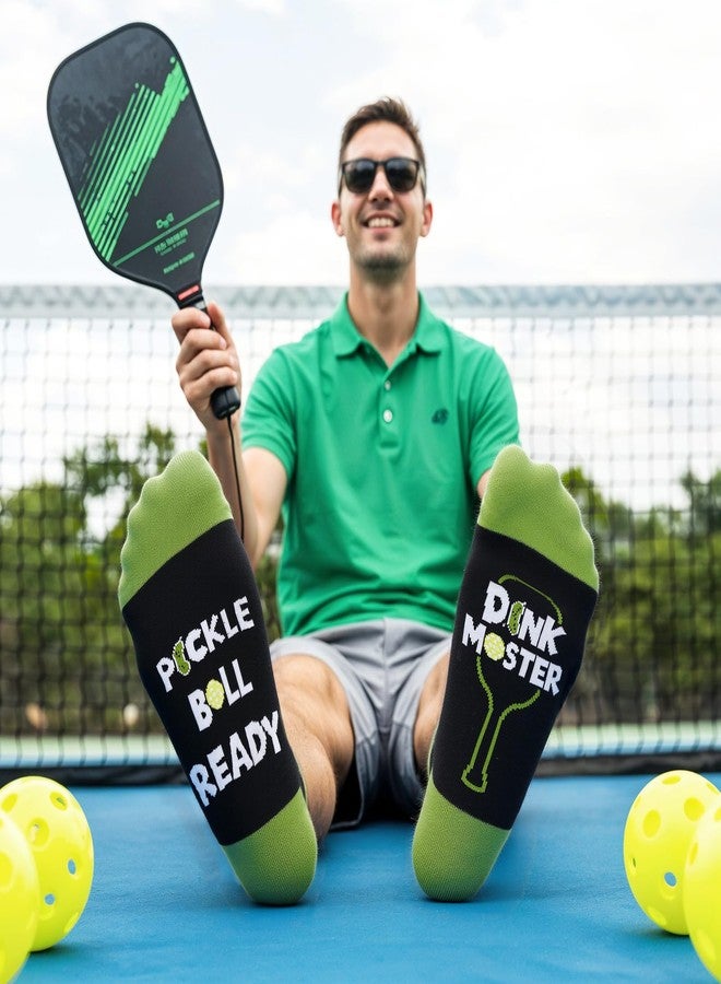 Cozymate جوارب كوزيميت المبتكرة بنمط لعبة بيكلبول للنساء والرجال، جوارب مضحكة ومجنونة لمحبي لعبة بيكلبول، هدايا رياضية (مقاس أمريكي، ألفا، مقاس واحد، عادي، عادي، أخضر وأسود) - Image 4