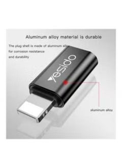 Yesido Type-C To Lightning Connector Adapter Super Fast Charging And Data Transfer Black  - Image 4