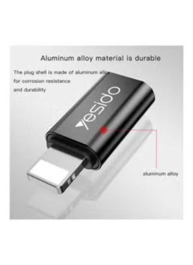 Yesido Type-C To Lightning Connector Adapter Super Fast Charging And Data Transfer Black  - Image 4