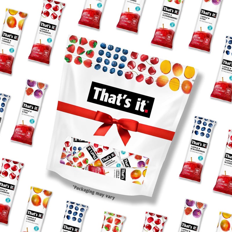 That's it. That's it Fruit Bars Snack Gift Box - 20 Pack of 100% All Natural, Gluten-Free, Vegan, Low Carb Healthy Fruit Snacks (Strawberry, Mango, Blueberries, Cherries & Fig Bars) - Image 4