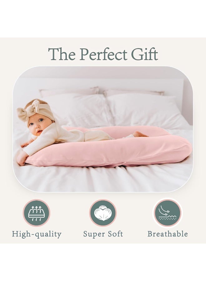 Max&So Baby Lounger Cover Compatible with Snuggle Me â€“2 Pack - 100% Cotton Slipcover â€“ Soft, Breathable & Skin-Friendly â€“ Newborn Lounger Cover, Pink â€“ Cover Only - Image 3