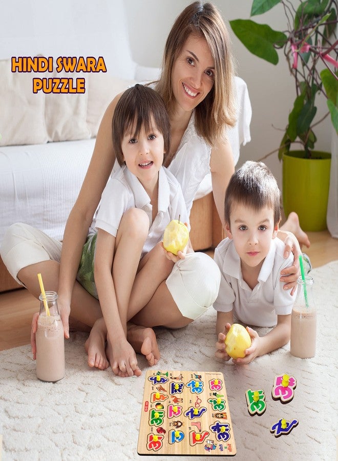 HighRoof لعبة أحجية الصور المقطوعة التعليمية للأطفال من هاي روف®، مناسبة للكبار والصغار، تتضمن قطعتين من الأرقام والحروف الهندية. - Image 2