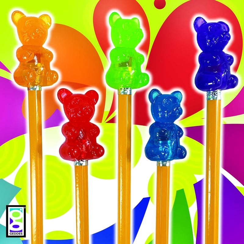 Geddes Raymond Gummy Bear Scented Pencil Toppers - Pack of 24 - Fun and Colorful School Supplies for Kids - Image 4
