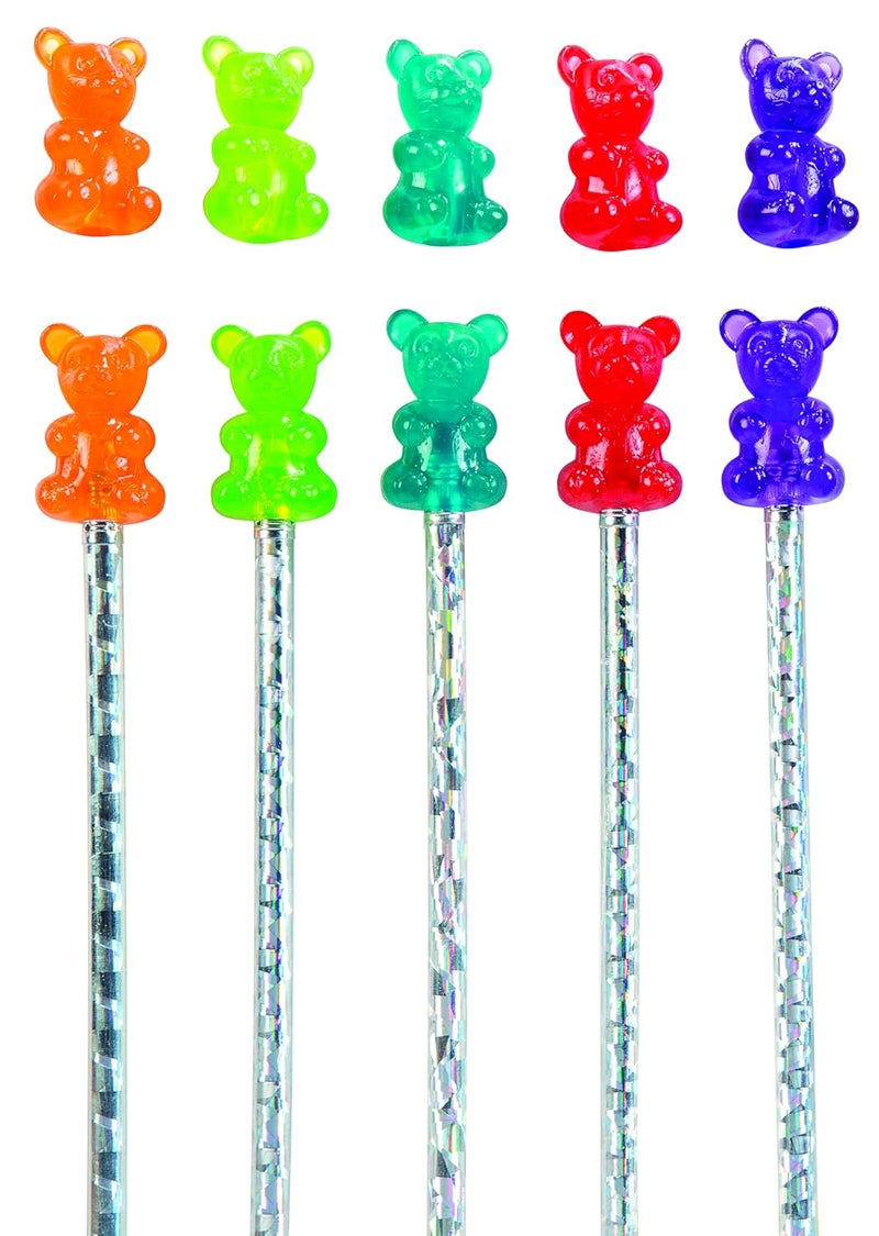Geddes Raymond Gummy Bear Scented Pencil Toppers - Pack of 24 - Fun and Colorful School Supplies for Kids - Image 1