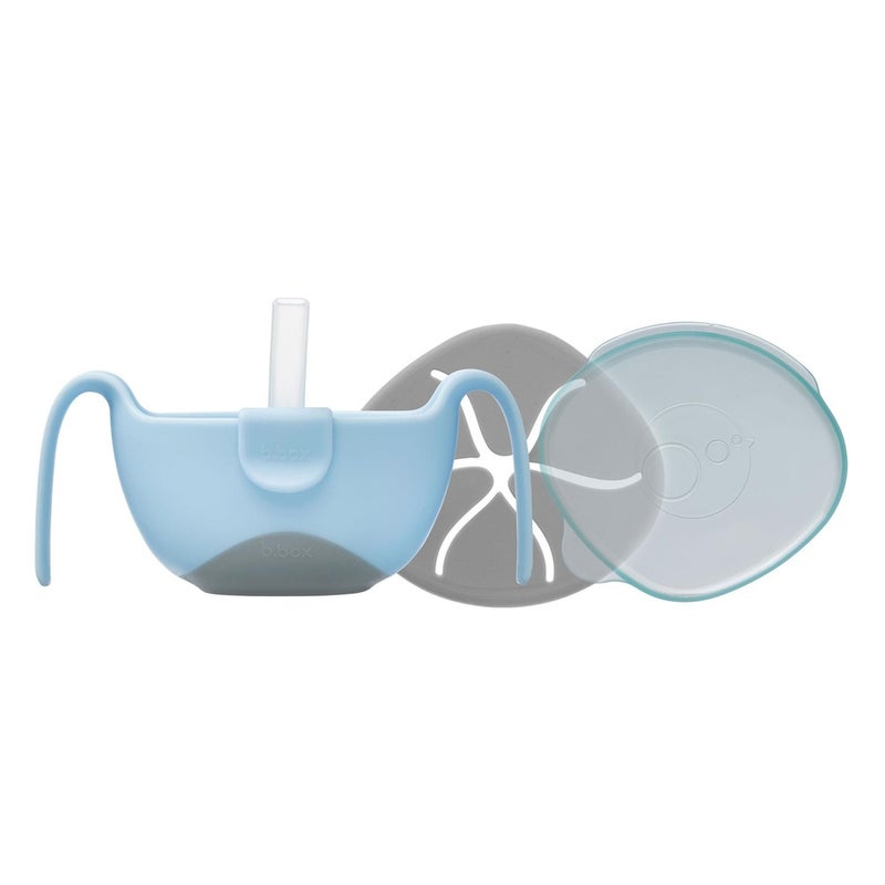 B.Box - Light Blue Bowl with One Silicone Straw Set - 405 - Image 1