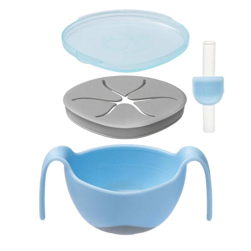B.Box - Light Blue Bowl with One Silicone Straw Set - 405 - Image 3