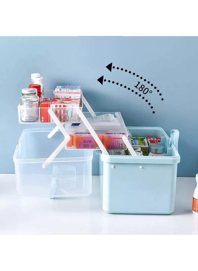 Premify Large Plastic Medical Box, Family Emergency Medical Travel Kit, Child Proof Medicine Organizer Pill Case With Compartments And Handle, Medicine/Jewelry Storage Organiser  - Image 2