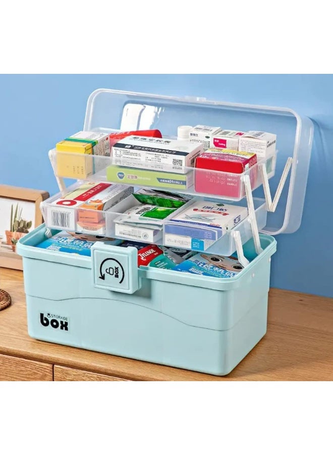 Premify Large Plastic Medical Box, Family Emergency Medical Travel Kit, Child Proof Medicine Organizer Pill Case With Compartments And Handle, Medicine/Jewelry Storage Organiser  - Image 5