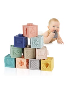 genernic Baby Blocks Soft Building Blocks Teethers Toy Educational Squeeze Play with Numbers Animals Shapes Textures - Sensory Montessori Toys Toddler Activities - Gifts for Boy Girl 6 9 12 18 Months 1 2 3 Year Old Birthday  - Image 3