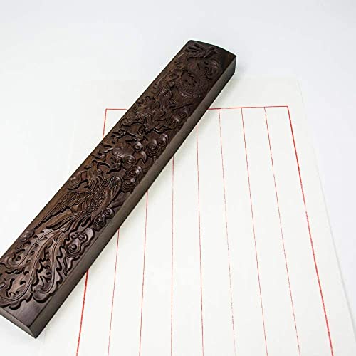 Addune Calligraphy Wooden Paperweight Dragon Phoenix Chinese Painting Writing Drawing Black Catalpa Paperweights Collection Gifts Set of 2 - Image 4