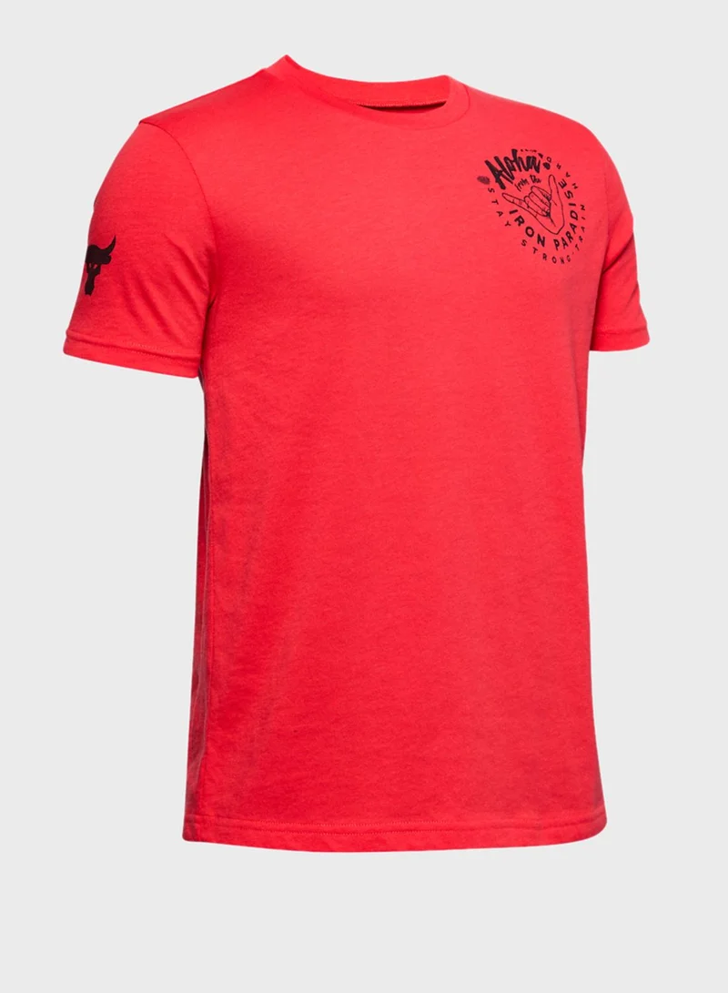 UNDER ARMOUR Youth Project Rock Iron Paradise T-Shirt