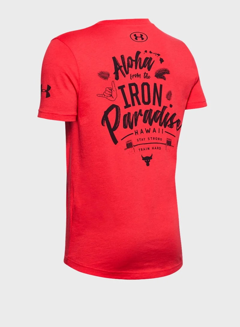 UNDER ARMOUR Youth Project Rock Iron Paradise T-Shirt