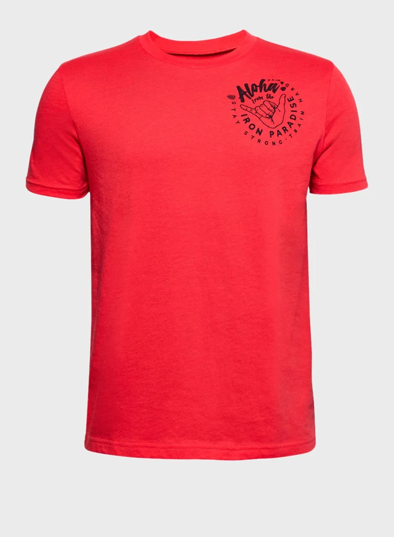 UNDER ARMOUR Youth Project Rock Iron Paradise T-Shirt