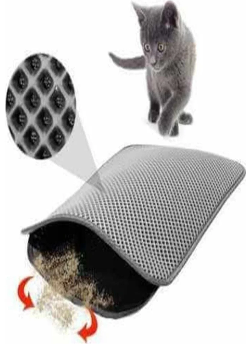 Tineke Screened Cat Toilet Mat 60X42 CM Cat Mat BLACK