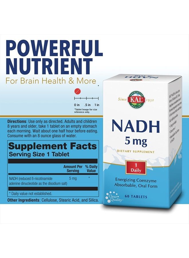KAL NADH 5mg 60ct (60 Tablets, 60 Serv) - Image 2