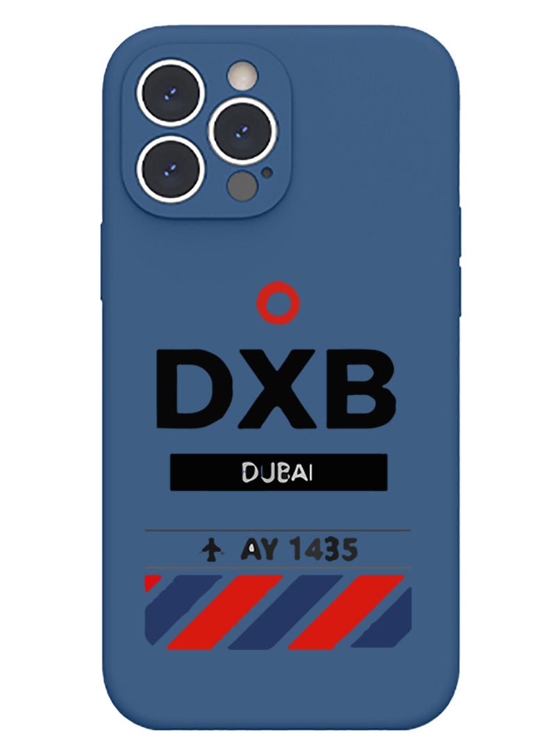 Theodor Protective Slim Fit Case Liquid Silicone Cover with Full Body Protection Anti-Scratch Shockproof Case For iPhone 13 Pro Max Blue  - DXB Black - Image 1