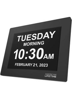 【New 2023】 Dementia Clock Large Digital Clock For Seniors Digital Clock Large Display With Custom Alarms Clock With Day & Date For Elderly Large Number Digital Clock Black