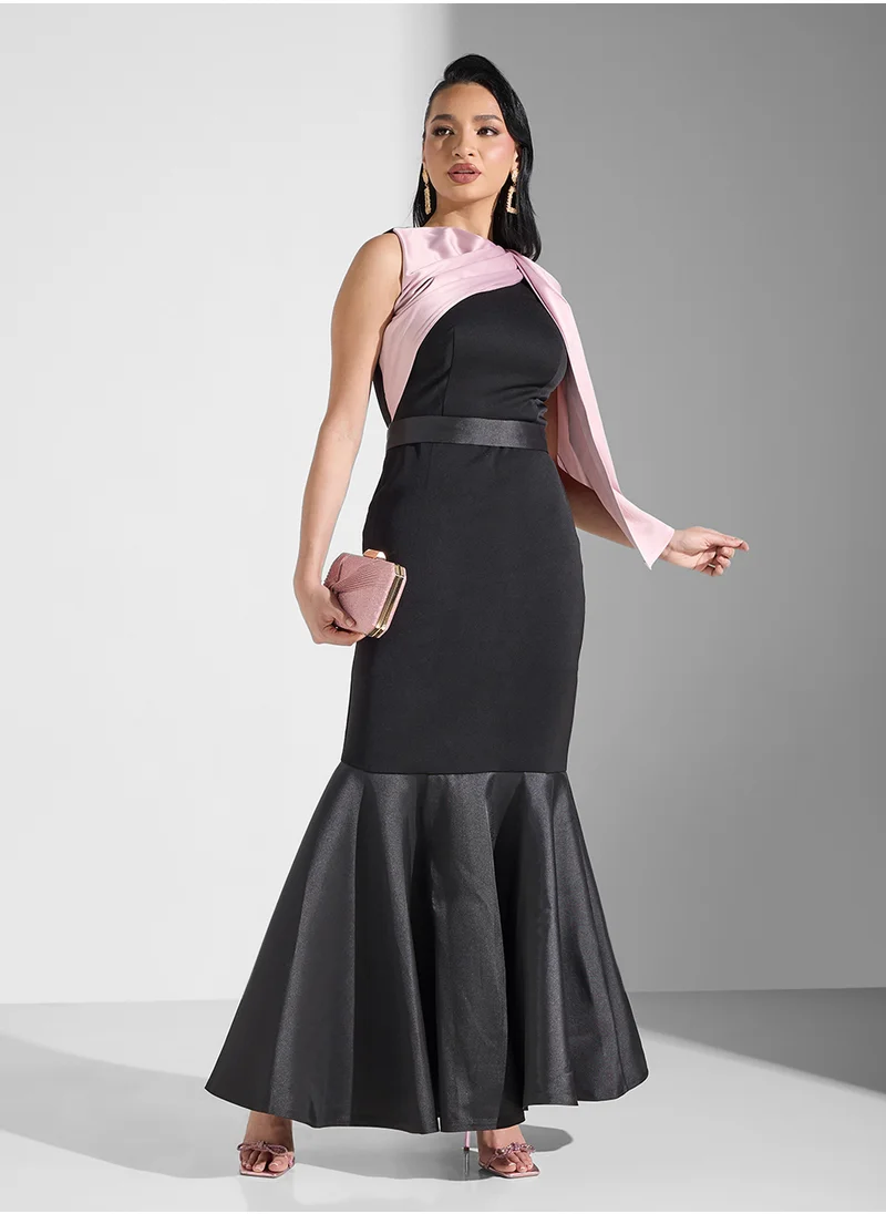 Namshi x Contrast Shade Mermaid Cut Dress