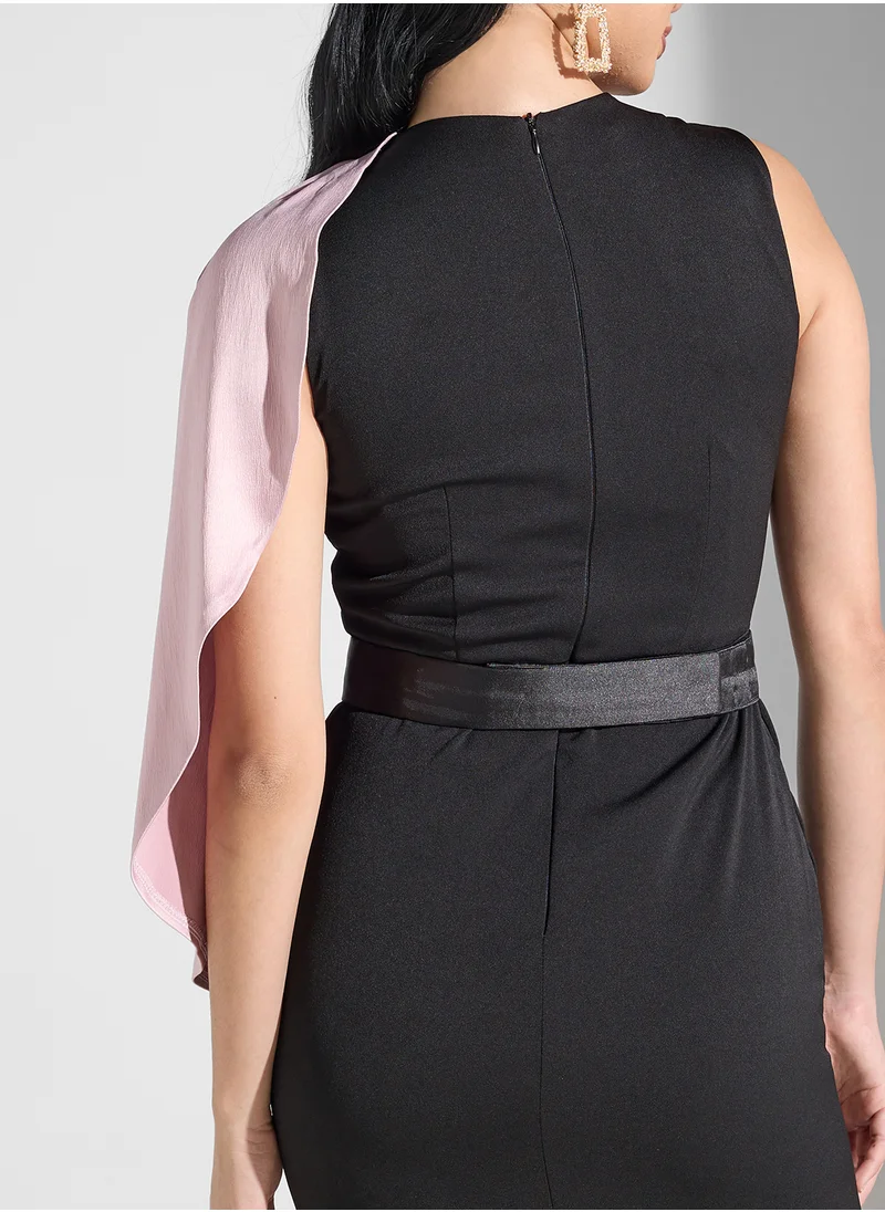 Namshi x Contrast Shade Mermaid Cut Dress